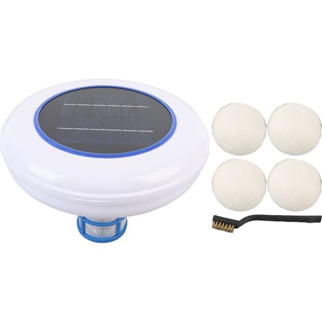 Ortviai Ioniseur solaire pour piscine flottant avec 4 balles anti-écume – purificateur eau douce/salée, réutilisable (1/5)