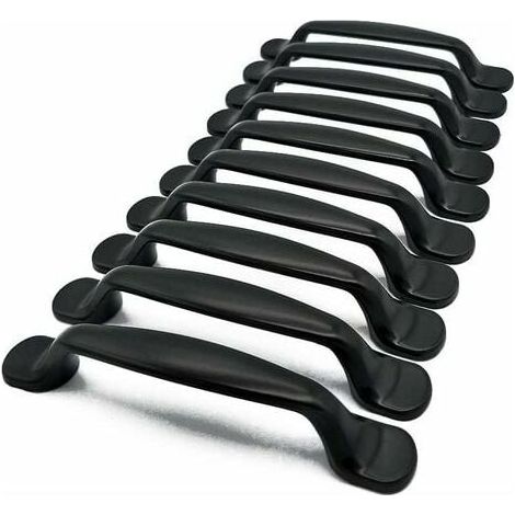 10x Küchenschrankgriffe, Schubladengriffe, Schlafzimmermöbelgriffe, 96 mm Lochabstand, Aluminium (1/3)