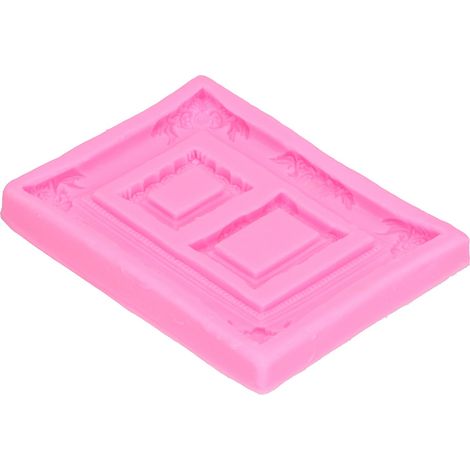 Moule en silicone rose cadre photo rétro, outil de décoration pour gâteaux fondant, chocolat, pâte à modeler, moule créatif. (1/5)