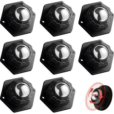 Lot de 8 Roulettes Adhésives 1 Pouce, Mini Roulettes Pivotantes à 360°, Petites Roulettes avec Pastilles Adhésives et Vis, Profil Bas pour Meubles, Boîtes de Rangement, Plantes, Purificateur d’Air (1/5)