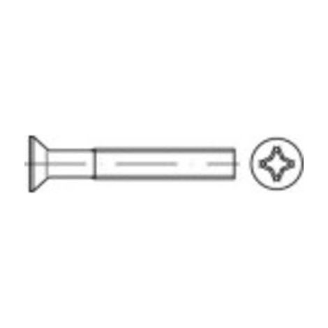 TOOLCRAFT TO-5431713 Vis à tête fraisée M3 8 mm cruciforme acier étamé par galvanisation 200 pc(s) C973491 (1/2)