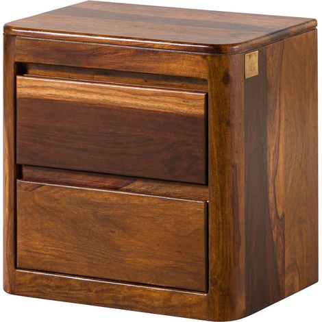 Table de Nuit Sheesham 50x35x50 marron foncé ciré TORONTO 263 (1/3)