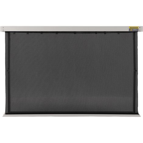 Séchoir à linge mural pour balcon, surface en maille, pliable et rétractable, 60 cm, blanc (1/5)