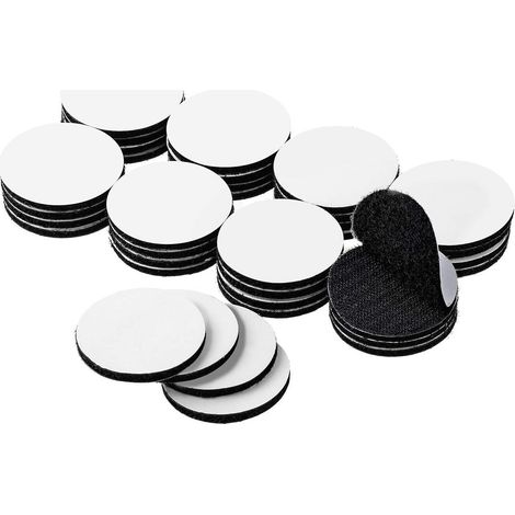 60 pastilles scratch adhésives rondes 5cm multi-usages maison bureau téléphone loisirs créatifs, quincaillerie mobilier (1/5)