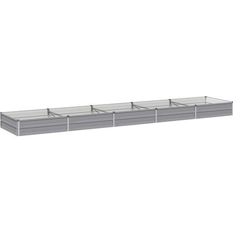 vidaXL Cama de Jardín Elevada Gris 400 x 80 x 24 cm (1/2)