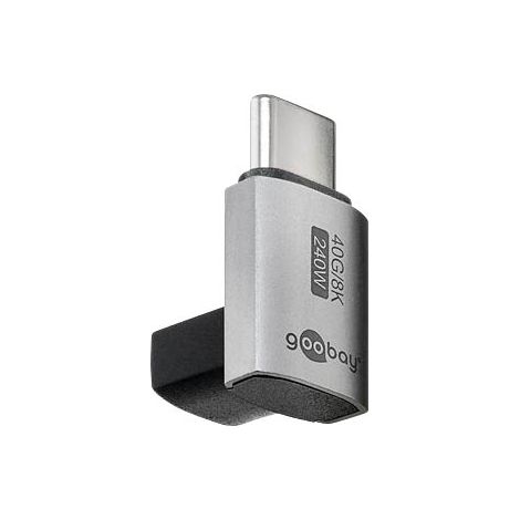 74444 Goobay Adaptateur USB-C Mâle vers USB-C Mâle coudé à 90° - Adaptateur USB-C Mâle vers USB-C Mâle coudé à 90°