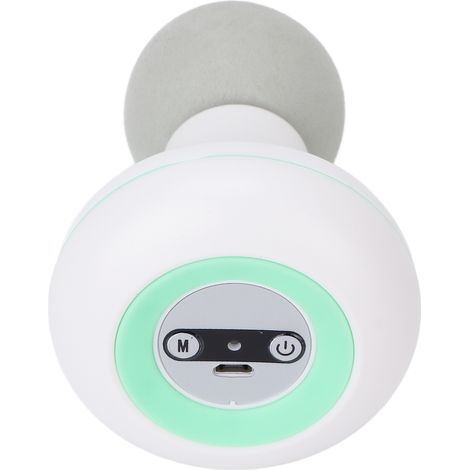 Mini Masseur Électrique 6 Vitesses, Bâton de Massage Sans Fil pour Soulager Douleurs et Détente Musculaire, Appareil à Main Compact Blanc (1/5)