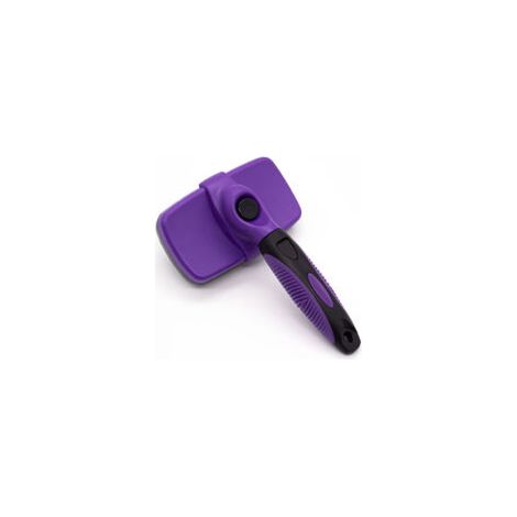 Brosse de toilettage violette pour sous-poil - Enlève les poils morts en profondeur, douce pour la peau (1/4)