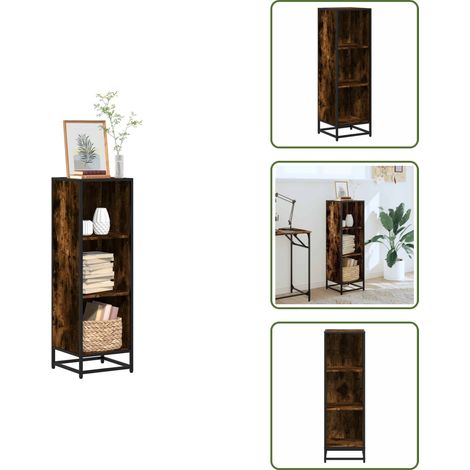Bibliothèque chêne fumé 33,5x33x107,5 cm bois d'ingénierie - Armoire À Livres - Armoires À Livres - Bibliothèque - Armoire De Rangement (1/5)