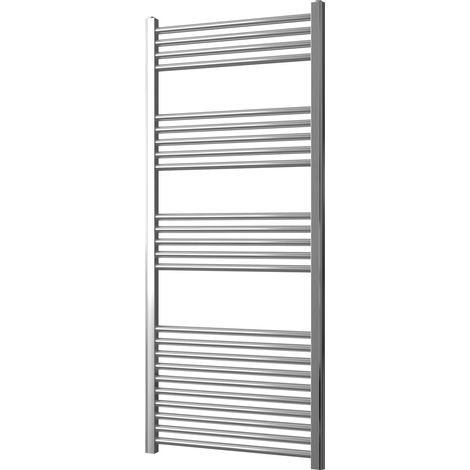 Greened House 600mm wide x 1400mm Chrome Flat Central Heating Towel Rail high Designer Straight Towel radiator (1/3)