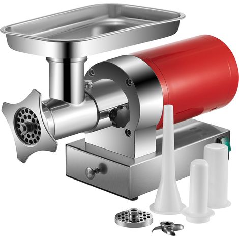 Hachoir à Viande Électrique Capacité 300 kg/h, Hachoir Électrique 800 W 1,5 HP, Poussoir à Saucisses en Inox, avec Plaque de Broyage, Domestique et Commercial, pour Cuisine et Restaurant (1/5)