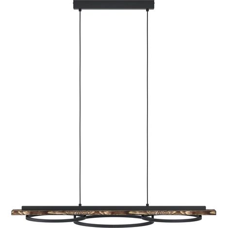 [NEUWERTIG] B-Ware Eglo Pendellampe Hängelampe Led Boyal Holz Braun 101cm 3 Flg