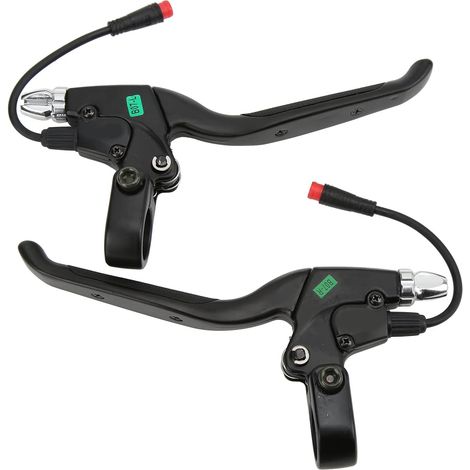 Leviers de Frein Gauche et Droit pour Scooter Électrique et Vélo en Alliage d'aluminium 1 Paire avec Connecteur Étanche à 2 Broches Pièces de Rechange (1/5)