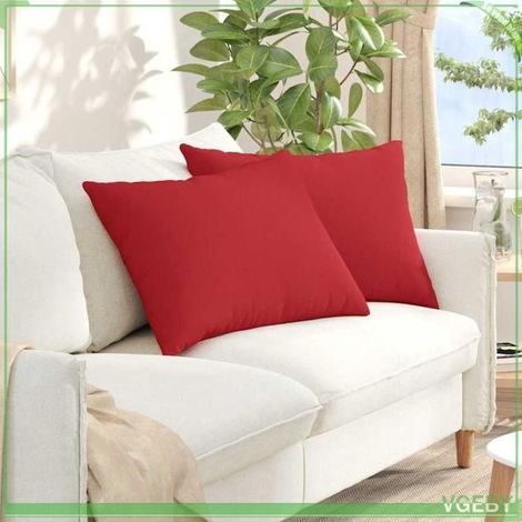 Coussins de canapé - FAFEISY - 42013751 - Rouge - 70 x 50 cm - Lot de 2 déhoussables (1/5)