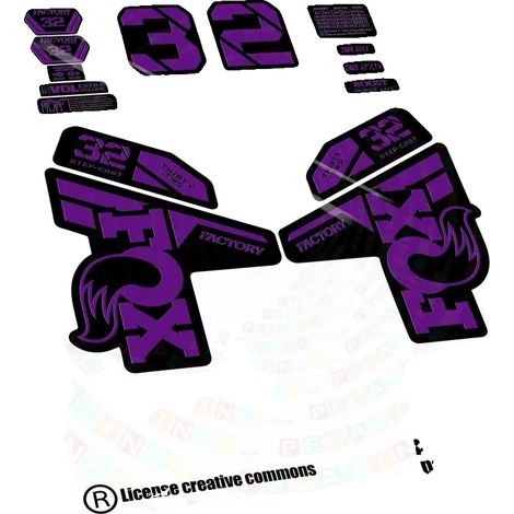 Pegatinas para bicicleta, vinilo de alta calidad, opciones personalizables, color morado. (1/2)