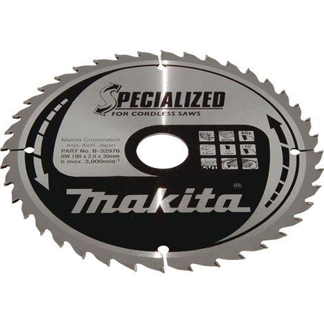 Makita B-32976 Lama Sega Circolare Specialized T.C.T. 190x30mm 40T Legno