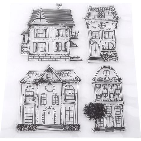 Tampon en caoutchouc transparent pour scrapbooking - Motif maison (1/5)