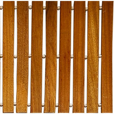 Tappetino bagno in teak 60 x 40 cm, antiscivolo, naturale (1/5)