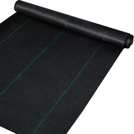 Tissu anti-mauvaises herbes de qualité supérieure Mophorn 3FTx50FT, tissu tissé de contrôle des mauvaises herbes très résistant, haute perméabilité, idéal pour les parterres de fleurs (1/5)