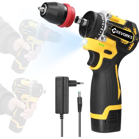 16,8 V 2 en 1 Perceuse électrique au lithium Tournevis multifonction Outil électrique Moteur sans balais à couple de 45 Nm Tournevis pratique pour appareils électroménagers Installation de meubles É (1/5)
