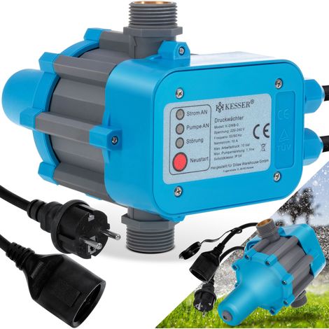 KESSER® Druckschalter Druckwächter Pumpensteuerung Gartenbewässerung mit Kabel   Blau (1/5)