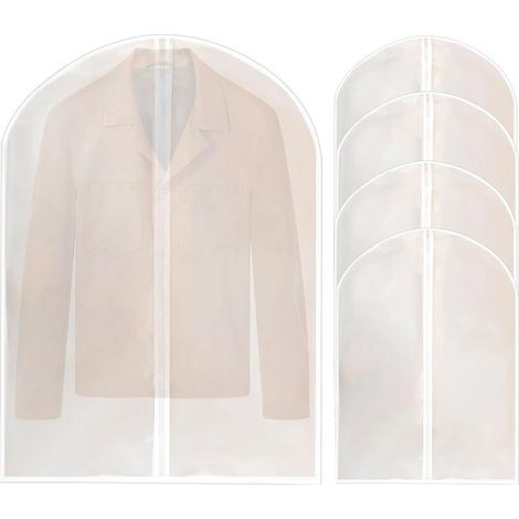 Housses de protection pour chemises, costumes, vestes, 60 x 120 cm, 5 pièces (fermeture éclair blanche) (1/5)