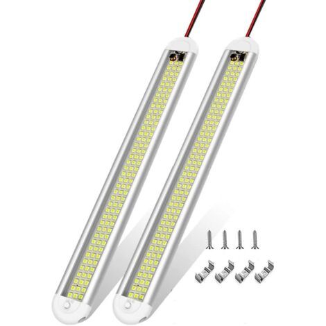 2 PCS Reglette LED 12V, 120 LED Barre de Lumière Intérieure Avec Interrupteur, Éclairage Utilitaire Pour Camping-Car, Caravane, Bateau, Cuisine, Salle de Bain, Chambre (1/5)