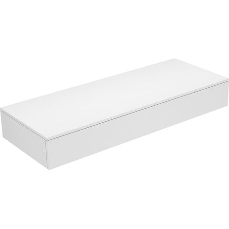 Keuco Edition 400 Buffet 31760, avec 1 tiroir, 1400 x 199 x 535 mm, Corps/Avant: Peinture texturée cachemire / Peinture texturée cachemire - 31760450000 (1/2)