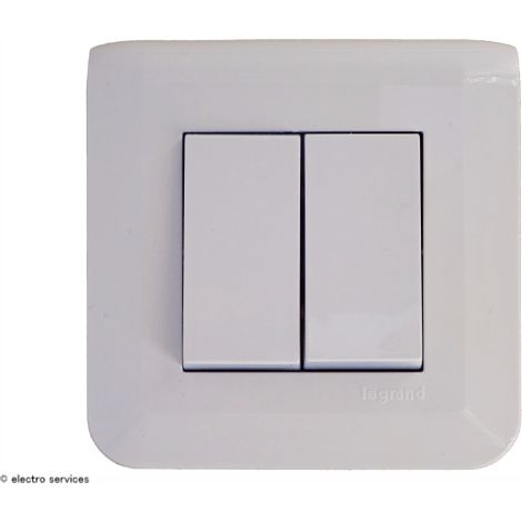 Double interrupteur ou Va-et-vient Mosaic Legrand Blanc complet  Griffes: Sans griffes
