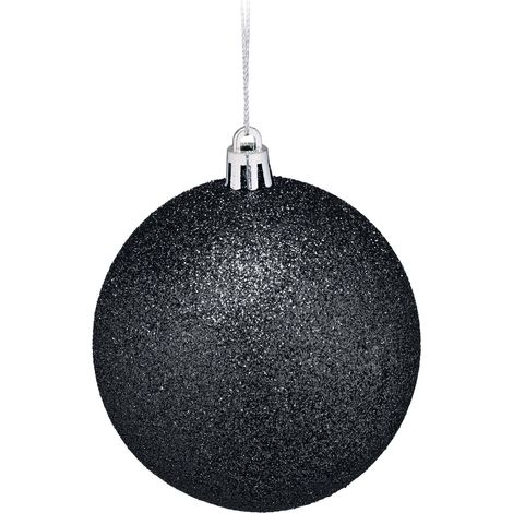Lote de 110 bolas de Navidad decorativas luminosas ambiente festivo 36 x 36 x 12 cm de plástico negro 130015793 (1/2)