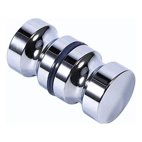 Poignée de porte de salle de bain ronde en alliage d'aluminium, poignée simple face pour porte de verre de douche et cabine de douche (1/5)