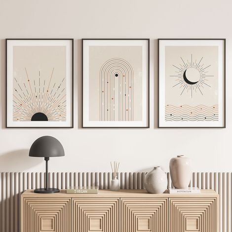 Lot de 3 Affiches / Posters Triptyque - Boho - 3 Affiches - 70x100 cm (Cadres non fournis) - Photo pleine page (1/5)