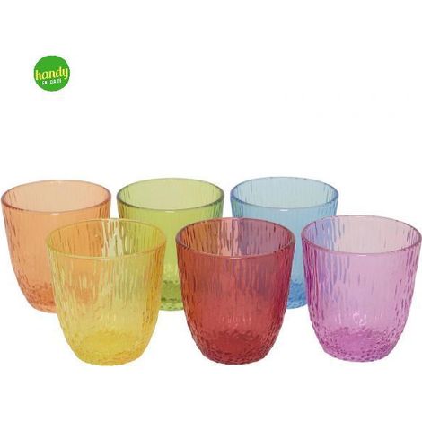 Set 6 bicchieri Frosty Casa Collection 300 cc colori assortiti