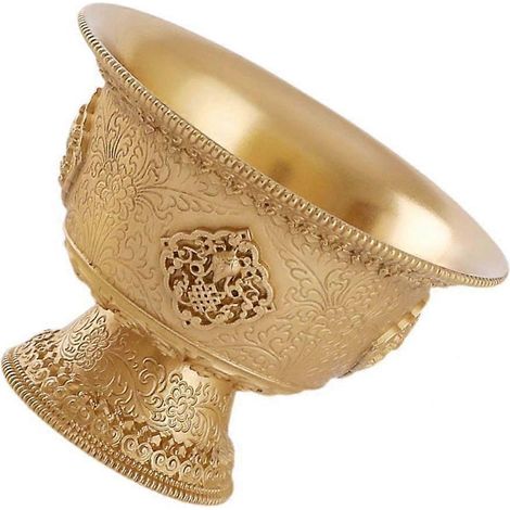 Élégante coupe à eau en laiton, parfaite pour les offrandes bouddhistes à la maison et pour un usage quotidien. (1/5)