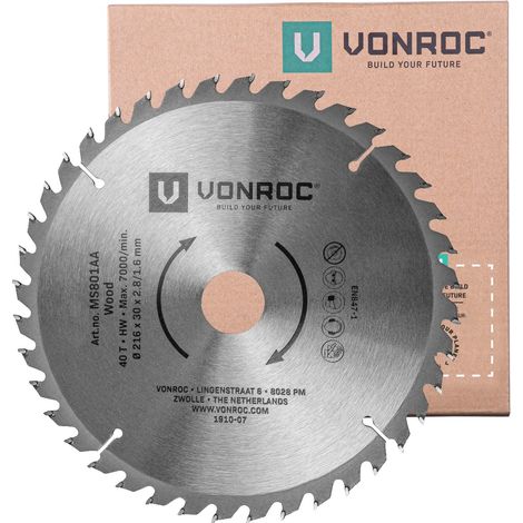 Sägeblatt für Kapp- und Tischsägen - 216 mm - 40 Zähne – für Holz – Universal (1/4)