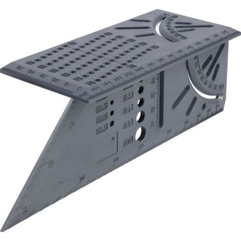Équerre 3D d'onglet - Traçage angle de 45° à 90° - 150 x 275 x 66 mm - Équerre à onglet 3D anthracite plastique durable (1/5)