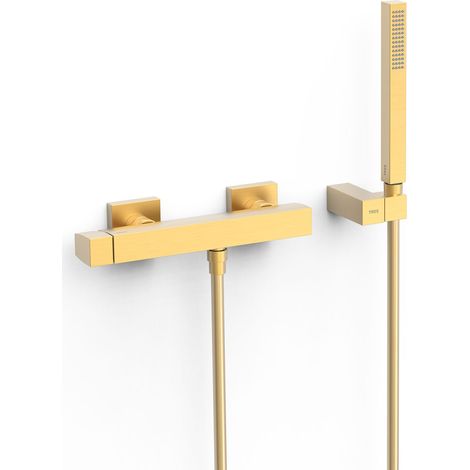 TRES 20216701OM SLIM Grifo Monomando Mural para Ducha Color Oro Mate 24K - ref: 20216701OM