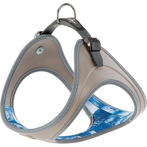 Ferplast ERGOFLEX P FANTASY Pettorina per cani ergonomica ed imbottita con chiusura a micro-regolazione. Vari colori e misure.. Variante XS - Misure: A: 30-38 cm B: 33-41 cm - Jeans (1/5)
