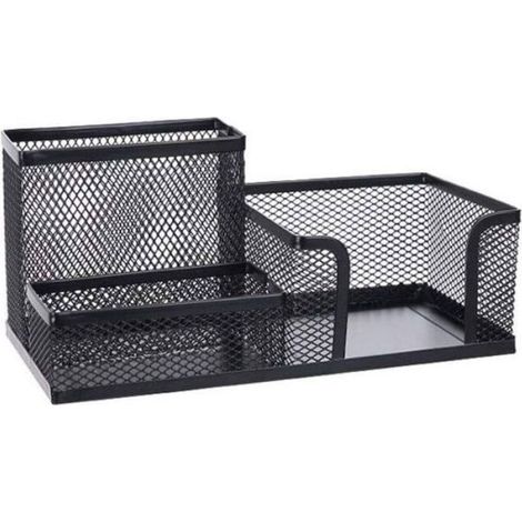 Bouchon de stylo à trois grille en maille, porte-stylo de rangement de papeterie en fer forgé, décoration de bureau de burea (1/4)