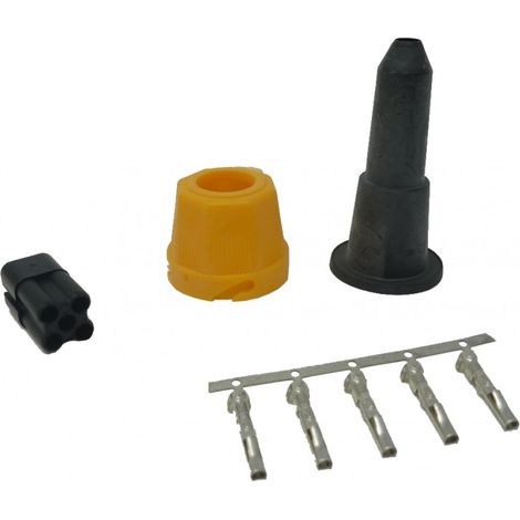 Connectique câble de feux carré jaune – Adaptateur pour câble courant faible – Tension 12V – Pack de 5 unités – Aj.Ba