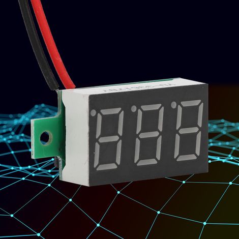 5 Stück gelbe 0,36-Zoll-Digital-LED-Panel-Voltmeter, Zweidraht-Gleichstrommesser, Spannungsüberwachung (1/5)
