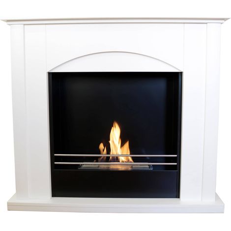 Camino a Bioetanolo da Pavimento 100x30x88 cm Firenze Bianco (1/3)