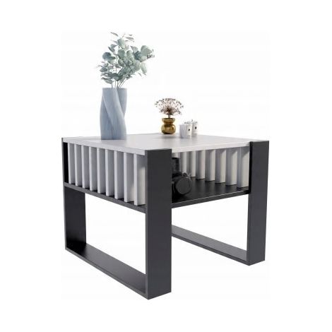 IGA quadratischer Couchtisch weiß/schwarz für das Wohnzimmer MK Couchtisch (1/4)