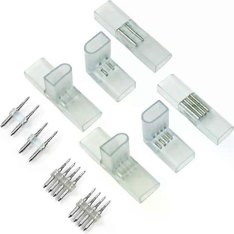220V 110V Neon-Streifen-Eckverbinder, ILT-förmige Mittelverbinder, 2-polig/4-polig, für 2835 SMD-LED-Streifen (einfarbig/RGB) (1/4)
