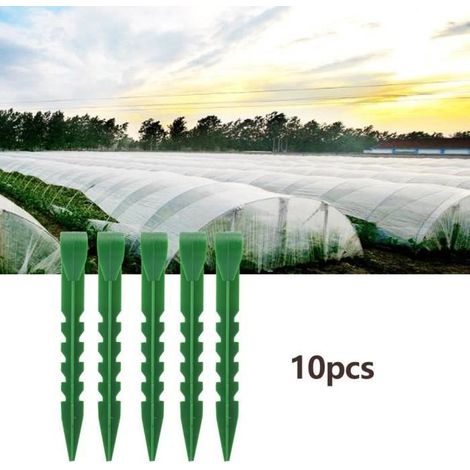Gartenzubehör - XUY - Set von 10 - Grüne Kunststoffklemmen - 14,6 cm