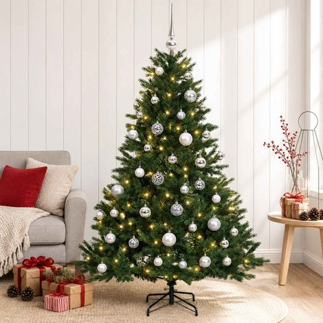 vidaXL Artificial Christmas Tree with Bauble 150 cm 150 LEDs (1/5)