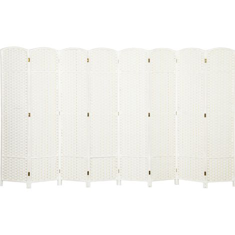 Panneau de séparation 8 panneaux, paravent pliant blanc pour salon, chambre, bureau à domicile (1/5)