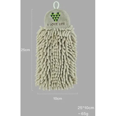 Essuie-mains doux ménage Super absorbant chiffon de nettoyage écologique avec boucle de suspension accessoires de salle de bain de cuisine vert (1/5)