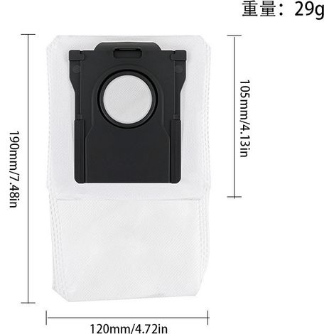 Sac à poussière pour aspirateurs robots Dreame L10s Ultra Gen2/L10s Pro Ultra, 19 x 20 cm — Crezuo