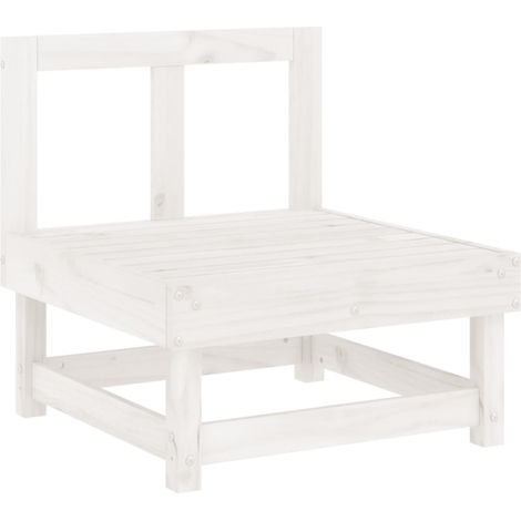 Maison Exclusive - Garten-Mittelsofa Weiß Massivholz Kiefer